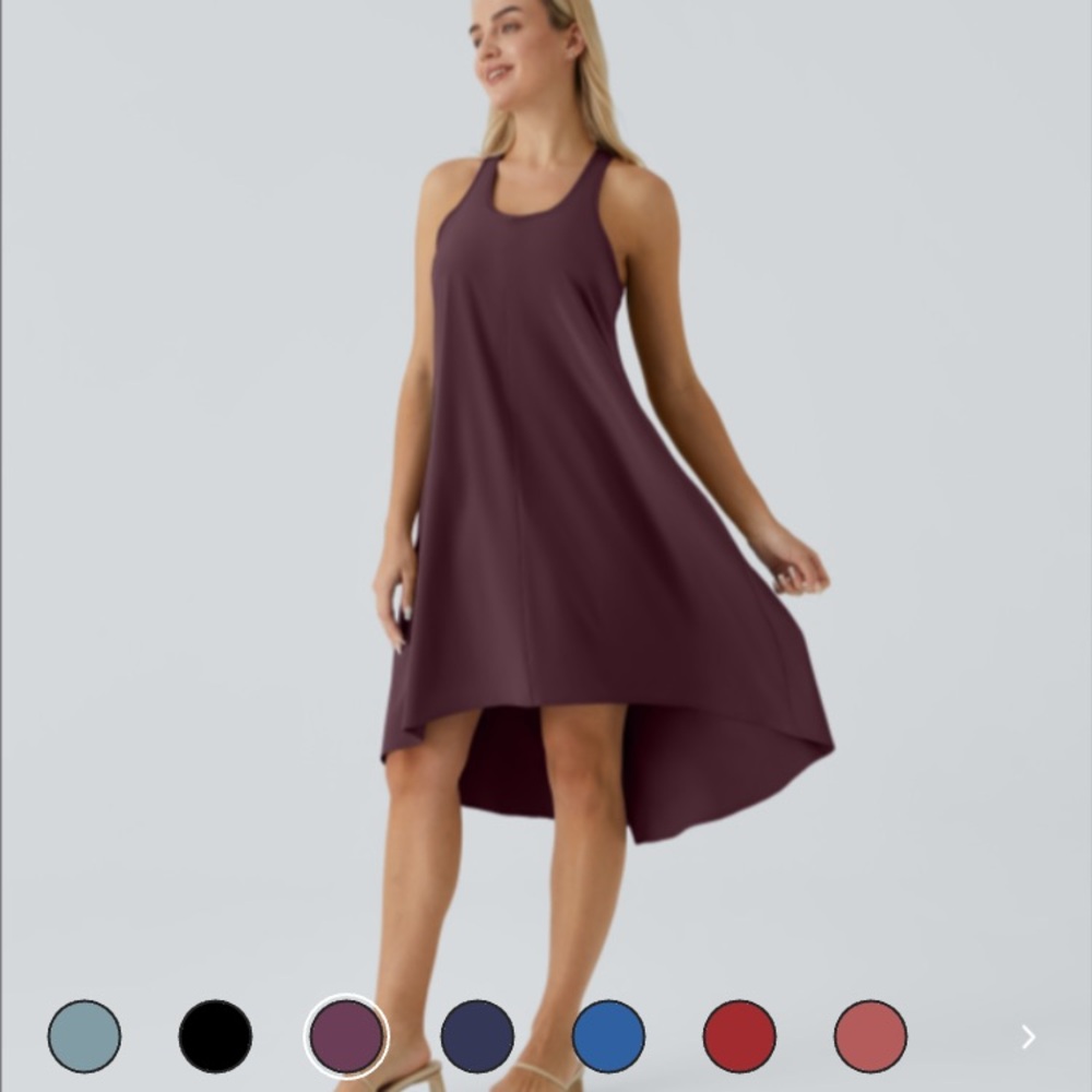 HALARA racerback, flowy dress with side pockets